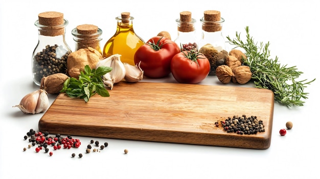 Deska z warzywami i przyprawami